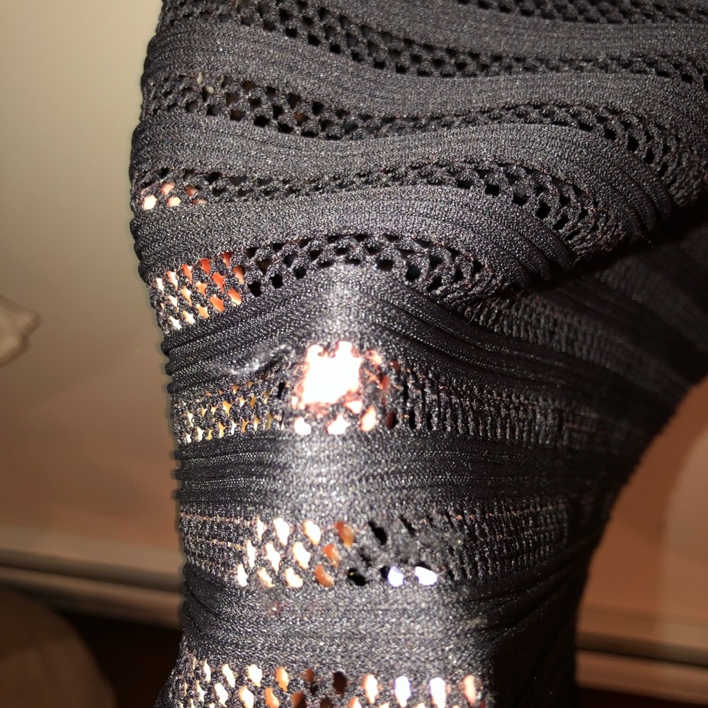 Revolve black mesh crochet turtleneck dress Twenty - Picture 6 of 8